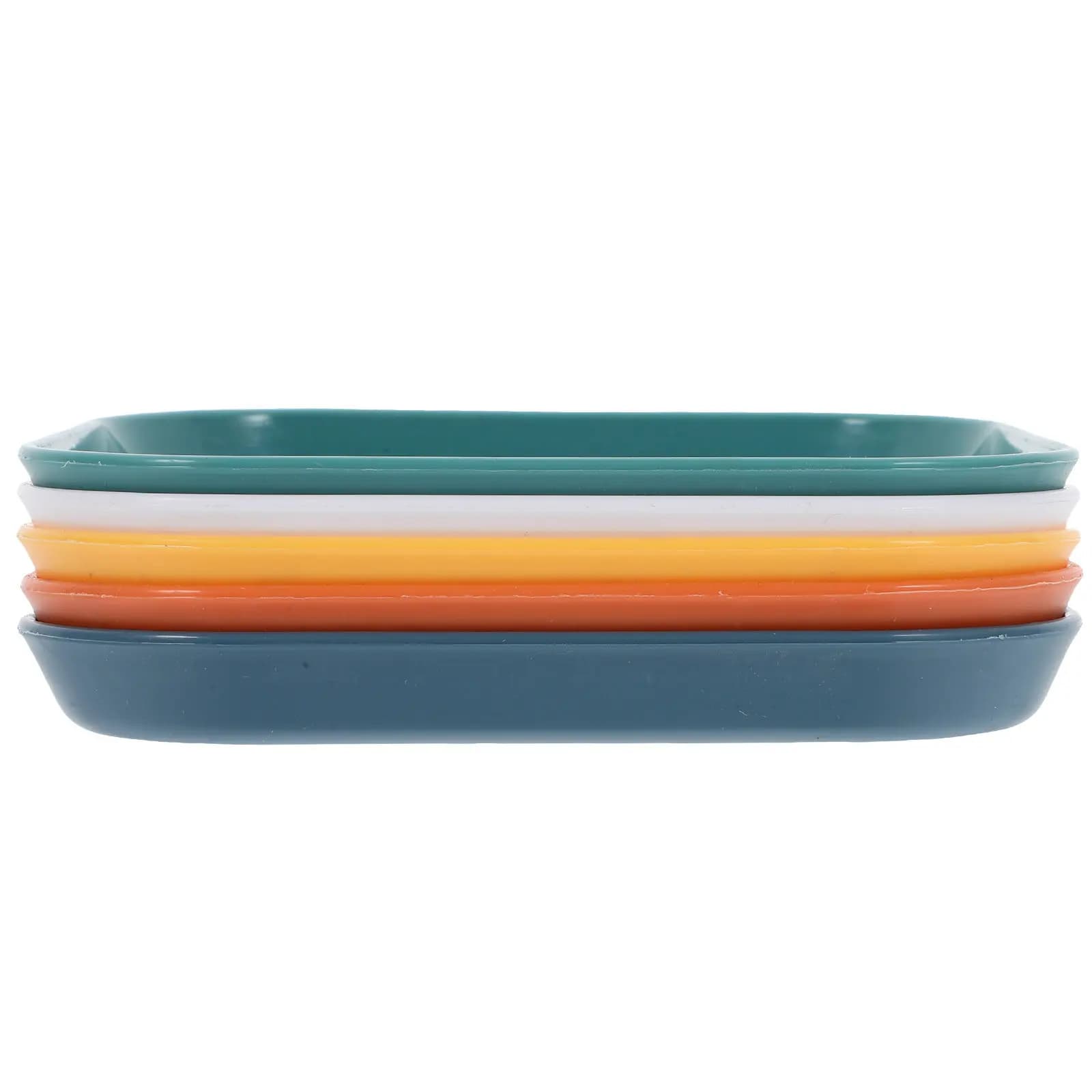 Set di 5 Ciotole per Gatti dal Design Poco Profondo, Infrangibili, in Materiale PP di Grado Alimentare, Comode e a Basso Profilo
