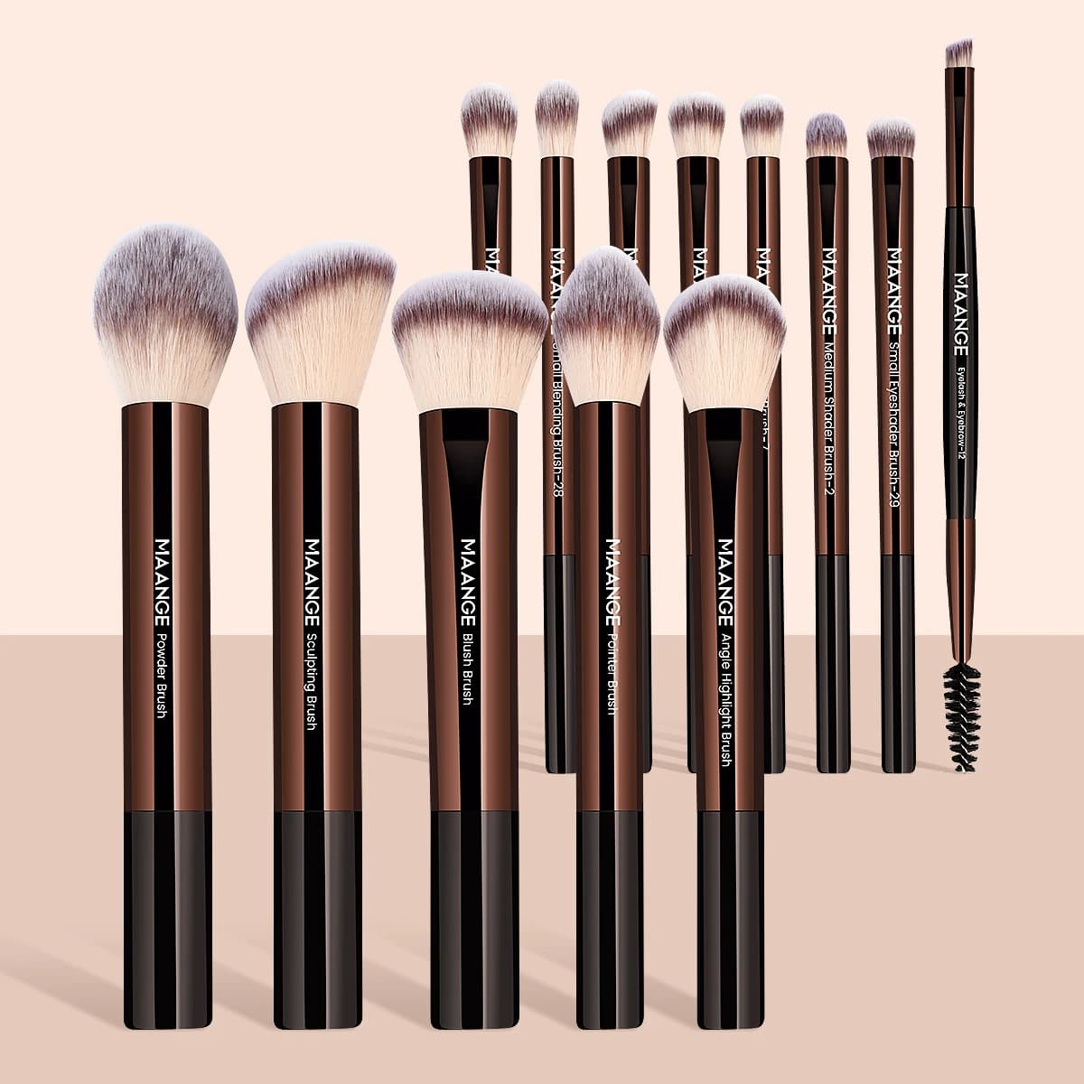 MAANGE 13PCS Set of Makeup Brushes Fondotinta Corrector powder Shade Brush for Kabuki Blending Cosmetic Beauty Tool for Face