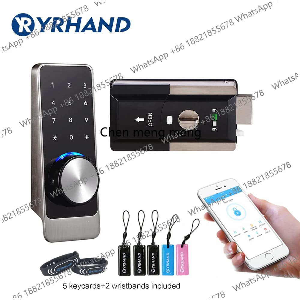 Serrature intelligenti impermeabili per porte, serratura elettronica con tastiera RFID e app Bluetooth, serratura digitale di sicurezza WiFi per la casa