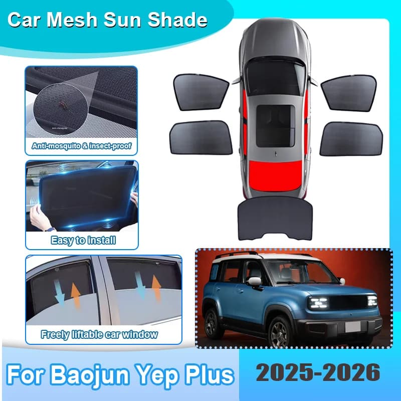 Tendina Parasole per Finestrini Auto per Chevrolet Spark EUV Baojun Yep Plus 2025 2026, Tenda a Rete Anti-UV per Parabrezza, Accessori Auto
