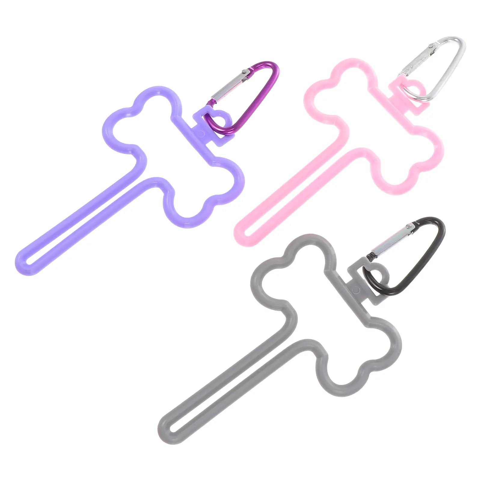 3 Pezzi Clip per Sacchetti per Escrementi di Cane, Supporti Fissi Robusti per Guinzaglio, Porta Sacchetti Senza Mani, Accessori per Passeggiate con Animali Domestici