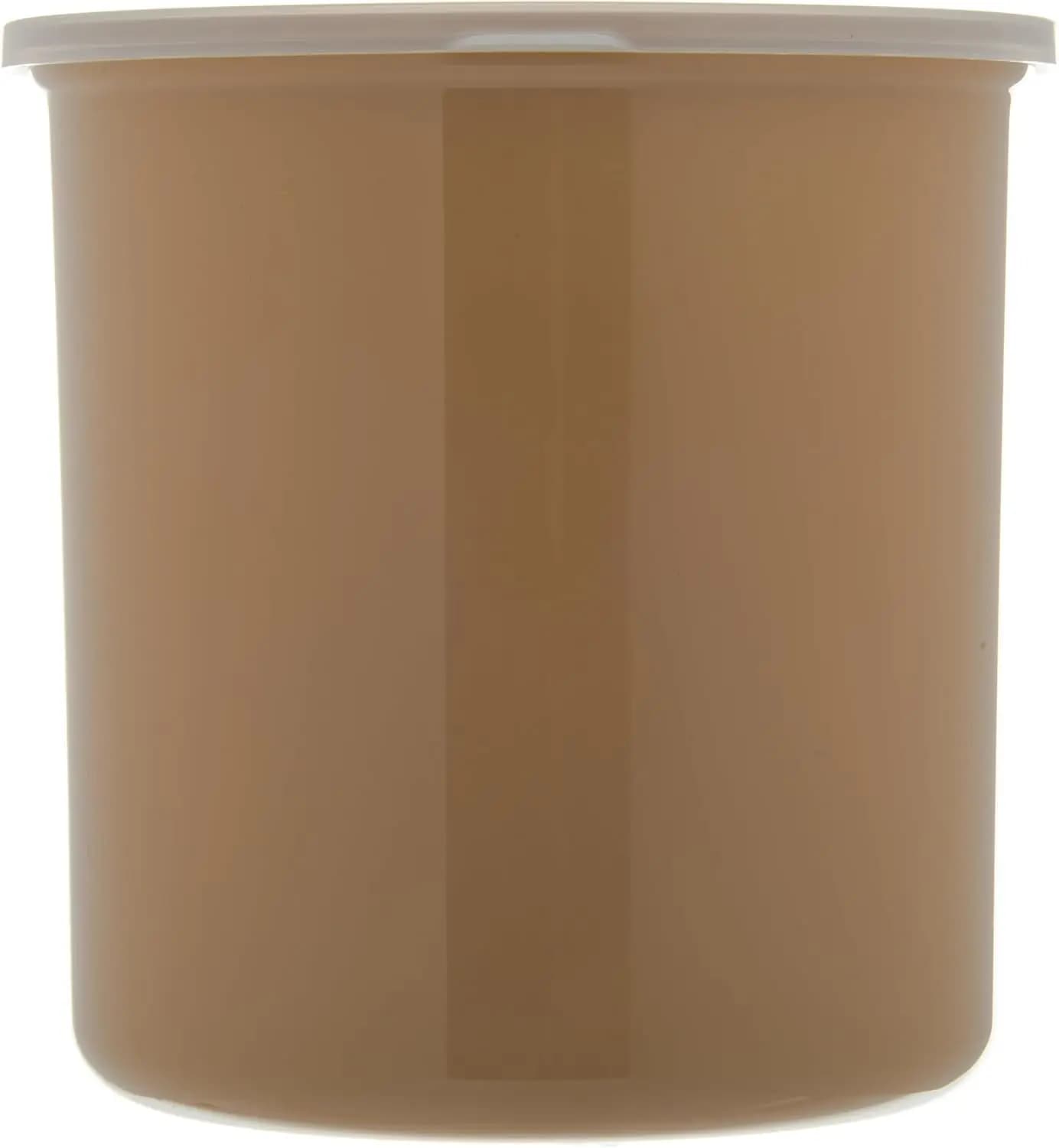Contenitore Classico Rotondo con Coperchio per Cucina, Ristoranti, Casa, in Plastica, 2,7 Quarti, Beige