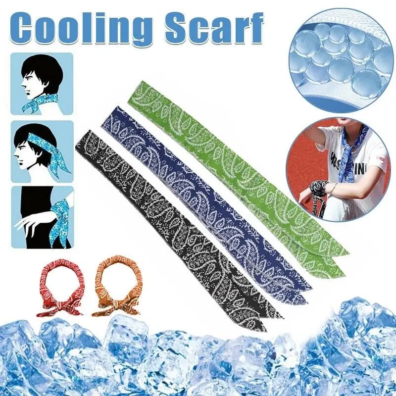 Summer Hair Hand Ice Cooling Bandana Outdoor Sport Body sciarpa Wrap Cool Headband Neck Cooler Sport nuovo 2024