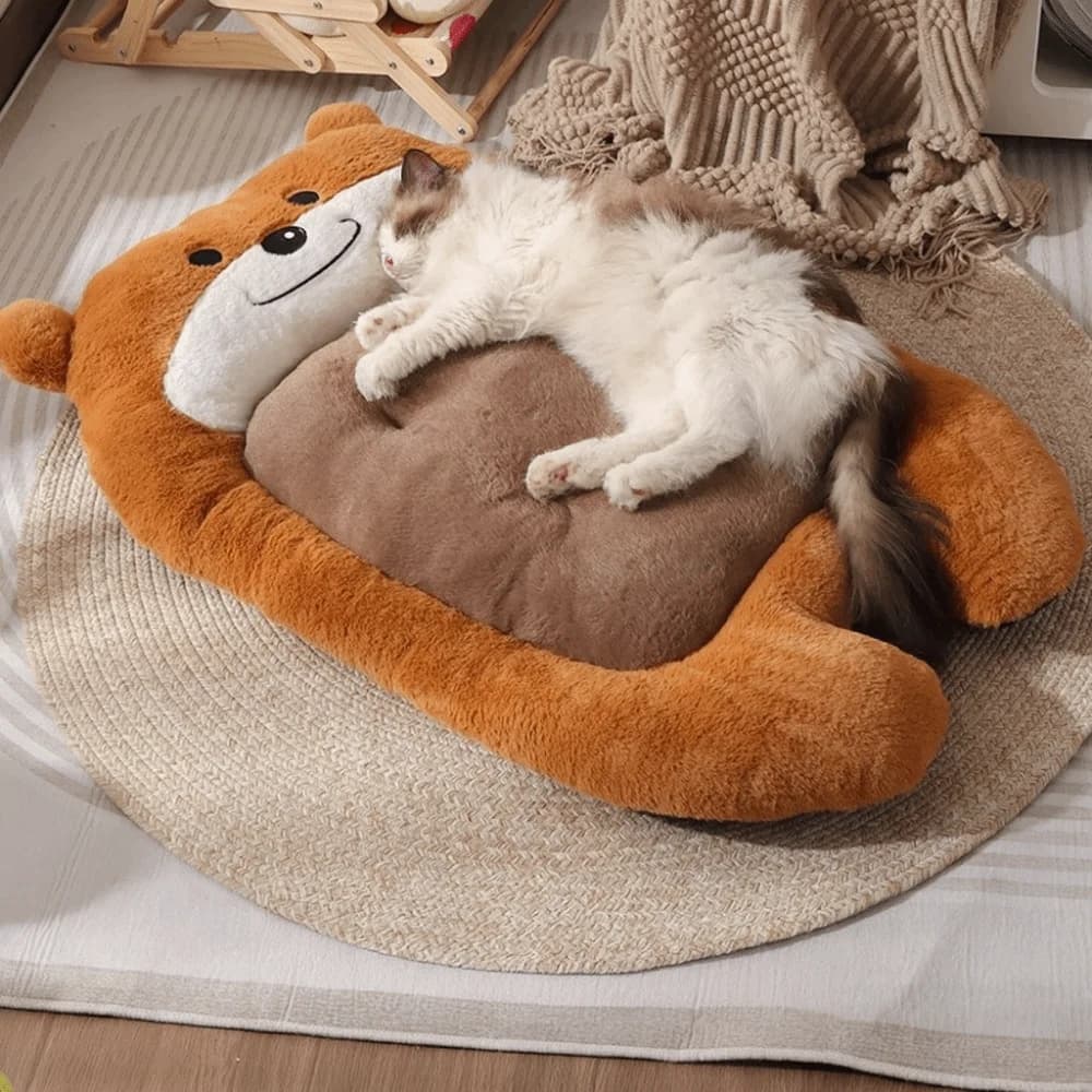 Tappetino per animali domestici in peluche a forma di orso di cartone animato Tappetino per cani addensato antiscivolo Morbido e confortevole Tappetino per cani caldo per gatti e cani