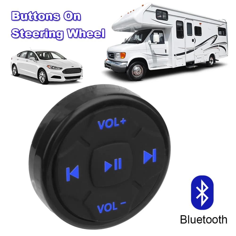Pulsanti Bluetooth per Volante, Accessori per Camper, Tasti Volume e Media, Telecomando Wireless a 5 Tasti per Autoradio