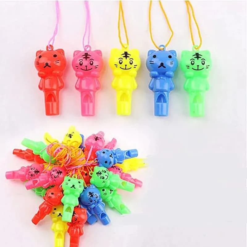 10 pezzi stile casuale simpatico animale gatto fischio di plastica arbitro sport cheerleader giocattoli e bambini bambini festa di compleanno bomboniere regali