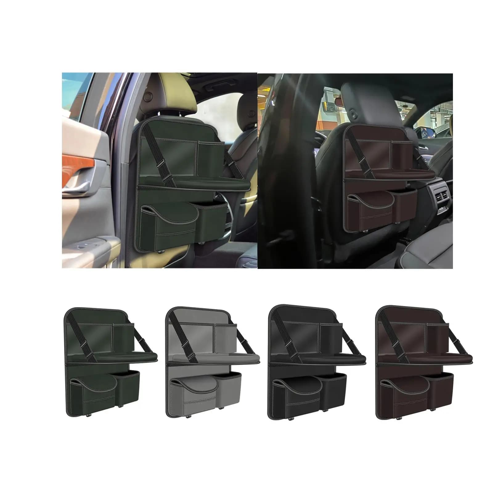 Organizer per Sedile Posteriore Auto Multifunzione Facile da Installare con Vassoio e Porta Fazzoletti