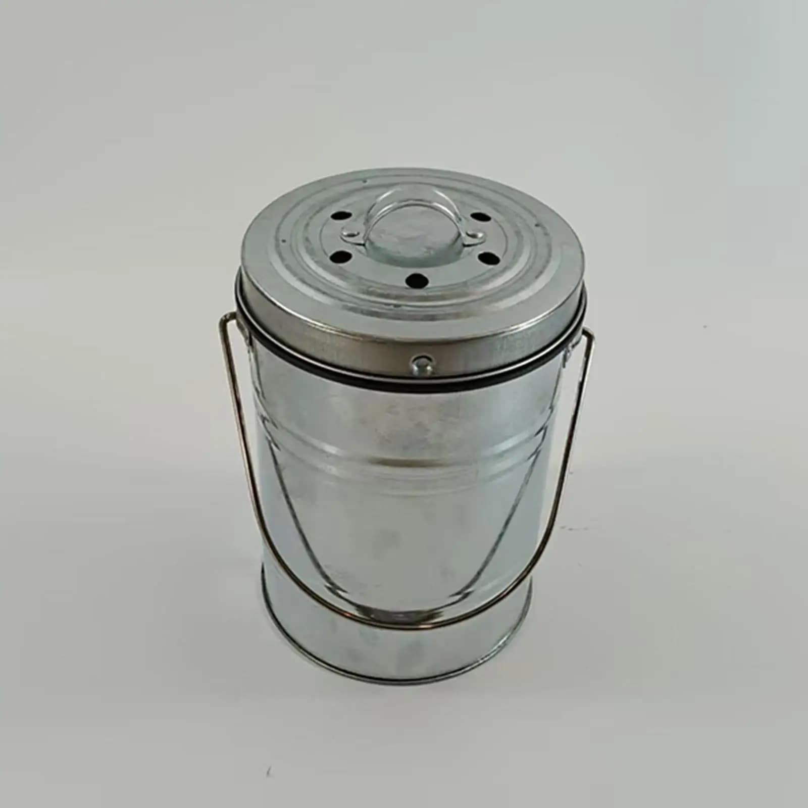 Outdoor Metal Trash Can Small Rubbish Bin Garbage Container with Lid Waste Basket for Home Kitchen Yard Outdoor Indoor Lawn