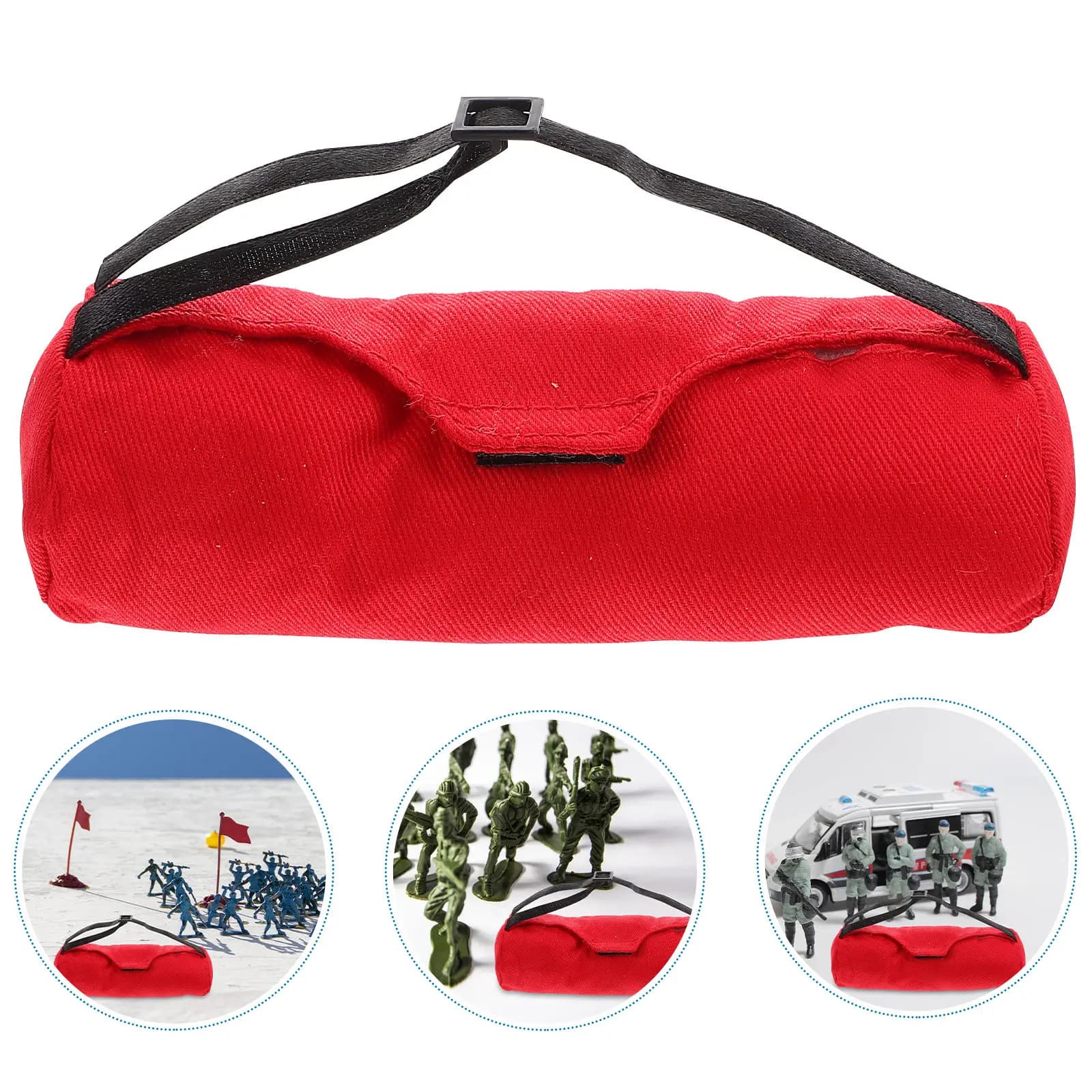 Mini Zaino Soldato Rosso, Accessori da Viaggio, Borsa Sportiva per Action Figure da 12 Pollici, Borsa Portaoggetti per Casa delle Bambole