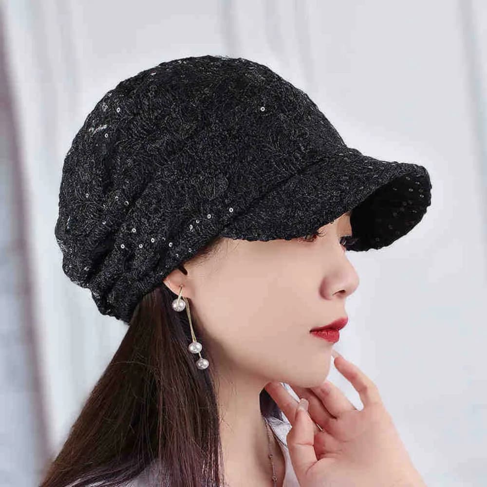 Hollow Out Flower Beanie Cap Breathable Embroidery Women Baseball Cap Headscarf Wrap Casual Turban Beanies Hat Women Girls