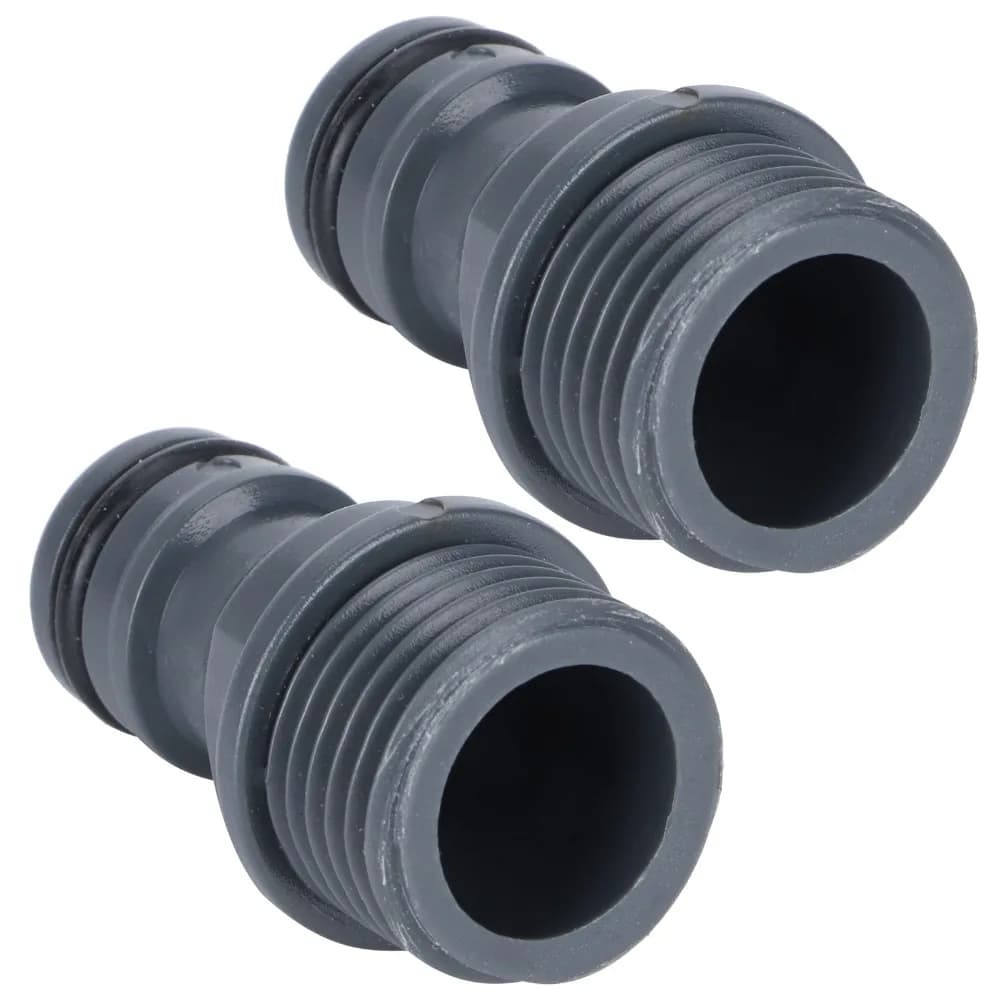 4 connettori rapidi per tubo da giardino con filettatura maschio G1/2, in plastica, a sgancio rapido, neri e grigi