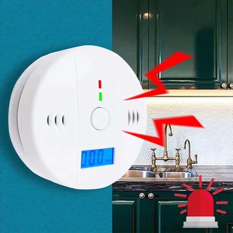 【Acquista così basso!】Arma di monossido di carbonio con display LCD Avviso antincendio domestico Rilevatore di perdite di gas tossici Rilevatore di allarme Co