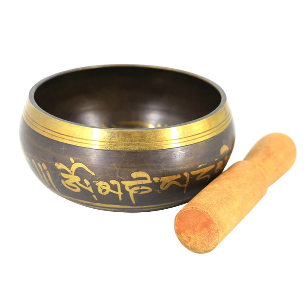 Metal Buddha Sound Bowl Tibetan Bell Yoga Bowl Singing Bowl Striker