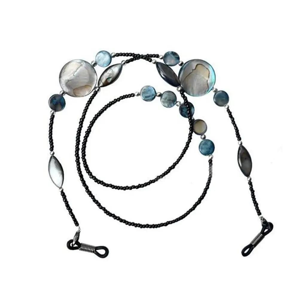 Women's Eyewear Catenella with Glass Beads, Sun Eyewear Corset, Eyelets Lace with Beads, Safety Lace for Glasses
