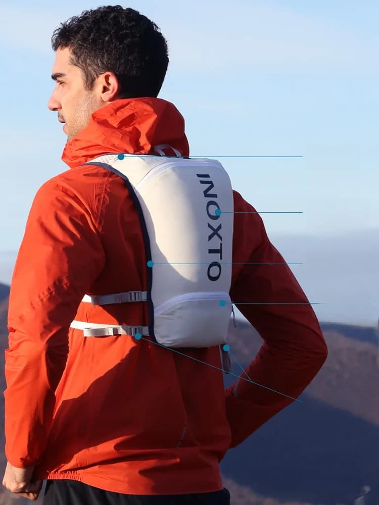 Outdoor Running Backpack Marathon Ultra Marathon Hydration Pack Quick Dry 7L Unisex Running Bag Inoxto Brand Nylon Material