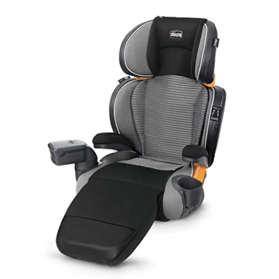 Seggiolino auto rialzato Chicco 2-in-1 con cintura di sicurezza, senza schienale e con schienale alto, per bambini dai 4 anni in su e da 18-45 kg.