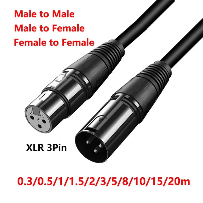 Cavo XLR a 3 pin maschio a maschio a femmina a femmina Estensione Karaoke Microfono Audio Sound Cannon Cavo per mixer Alimentazione audio