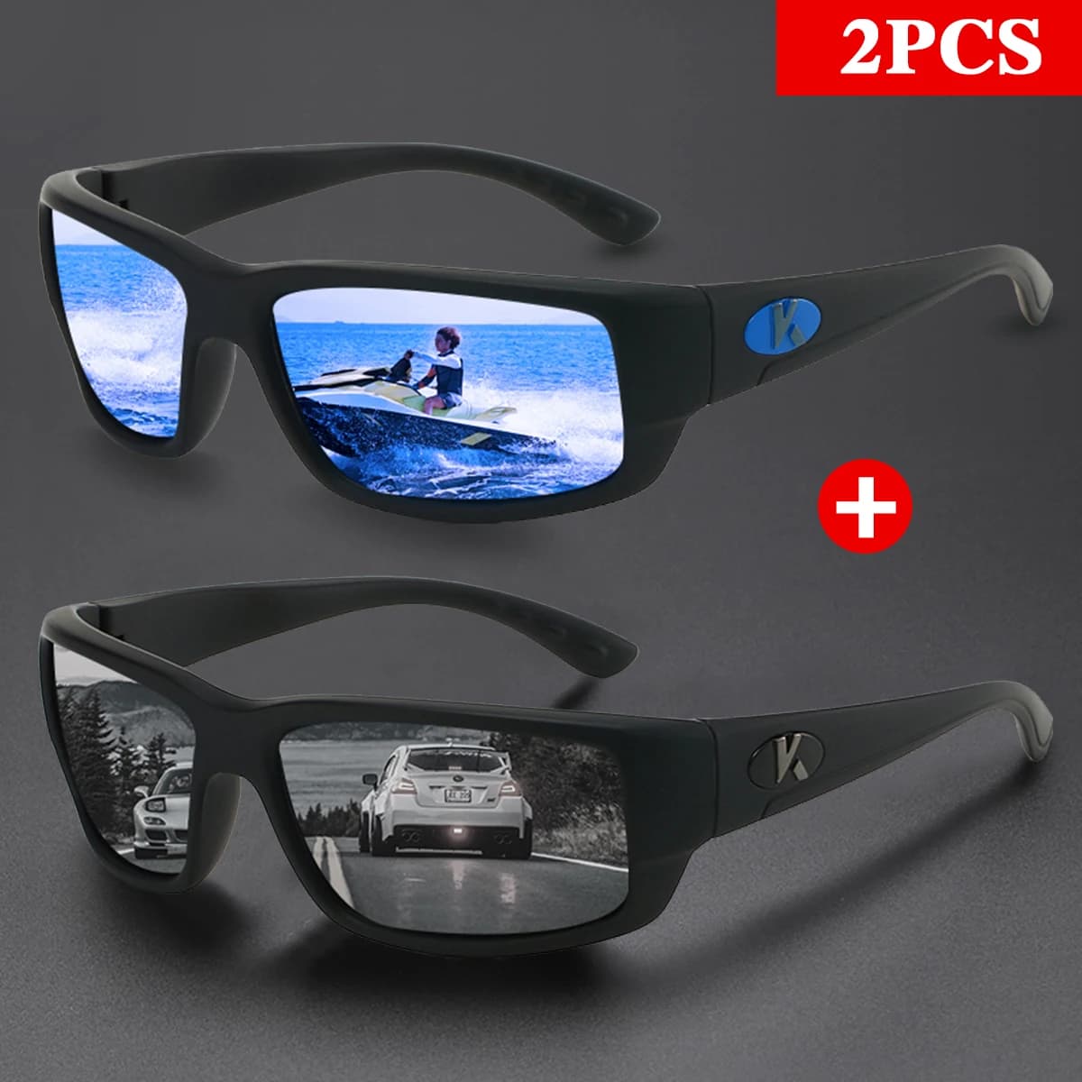 KAROS 2 Polarized sports sunglasses for men and women, ideal for driving, fishing, cycling and racing, UV protection
