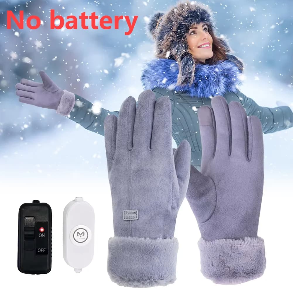 Winter Thermal Gloves for Cycling Thermal Gloves Heating Thermal Gloves with 3-speed adjustment Race riding gloves for motorcycle Windproof (no battery)