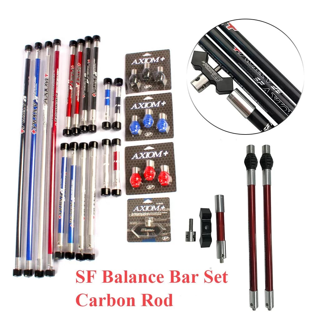 Stabilizzatore in carbonio per tiro con l'arco 30" 12" 5" Balance Bar 40 ° Contrappeso smorzante per competizione bersaglio da tiro con arco a V