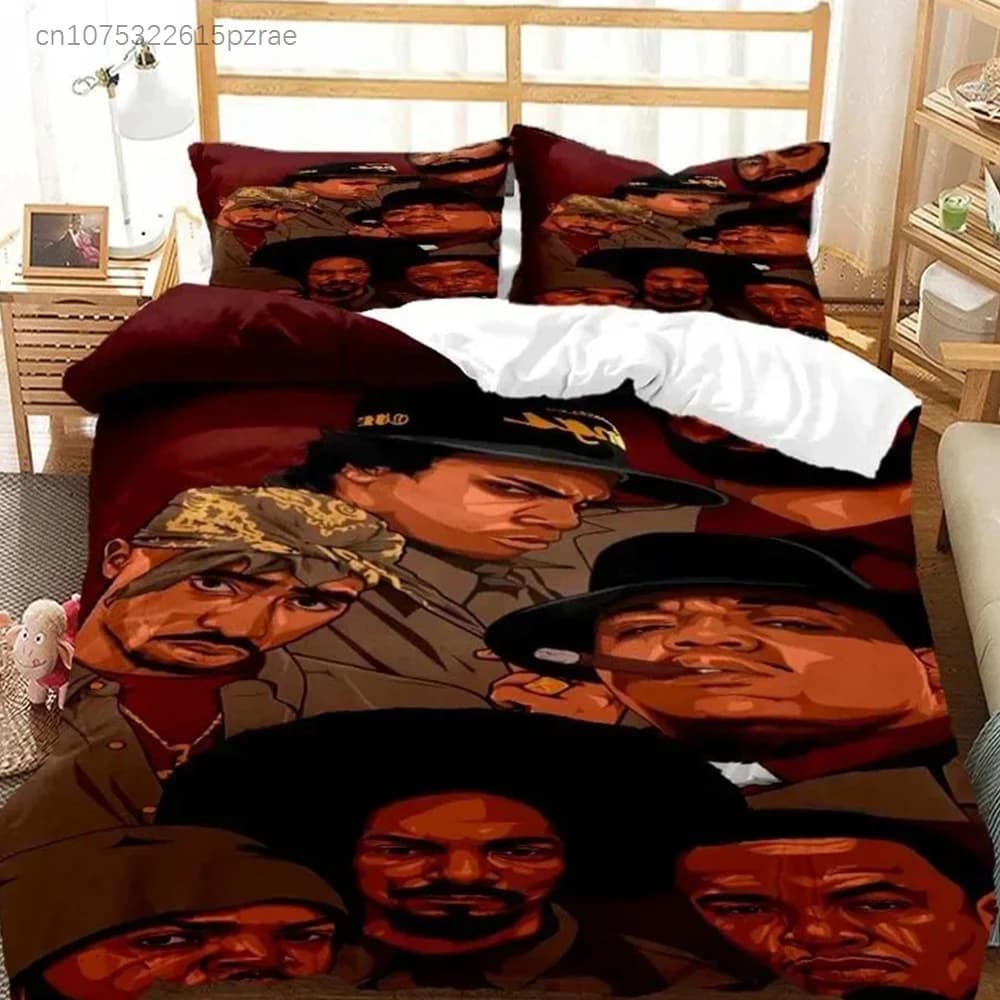 Hip Hop Rapper Bedding Set Printed With Pillowcase Duvet Cover Soft Queen King Size Bedclothes Home Customized Personal Style