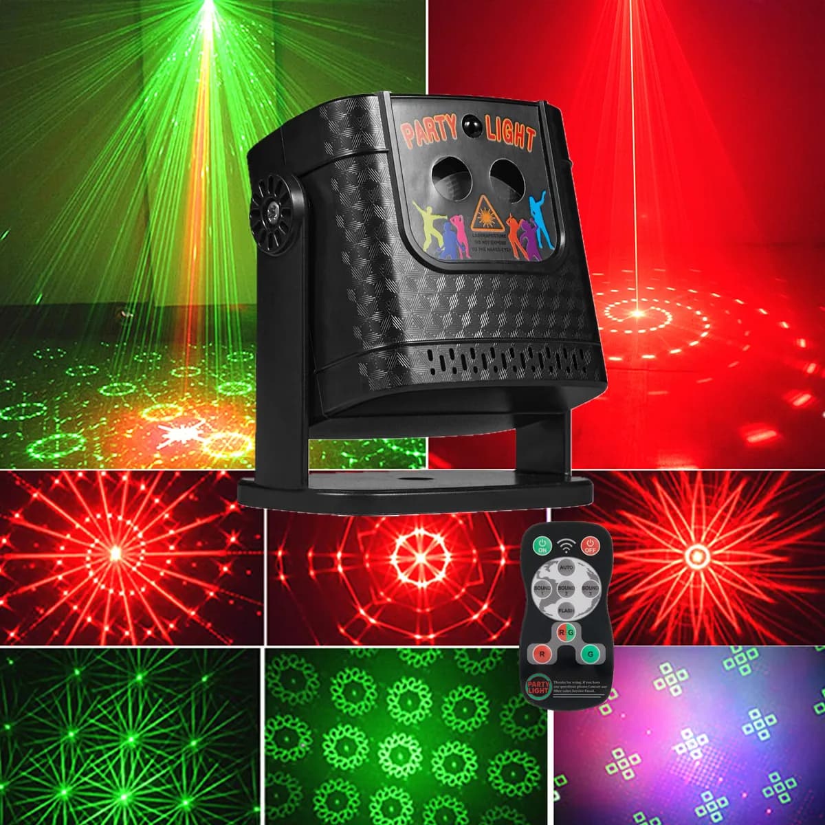 Luci da festa, luci da discoteca per DJ, luci stroboscopiche laser, proiettori alimentati tramite USB, decorazioni portatili da campeggio per feste in famiglia