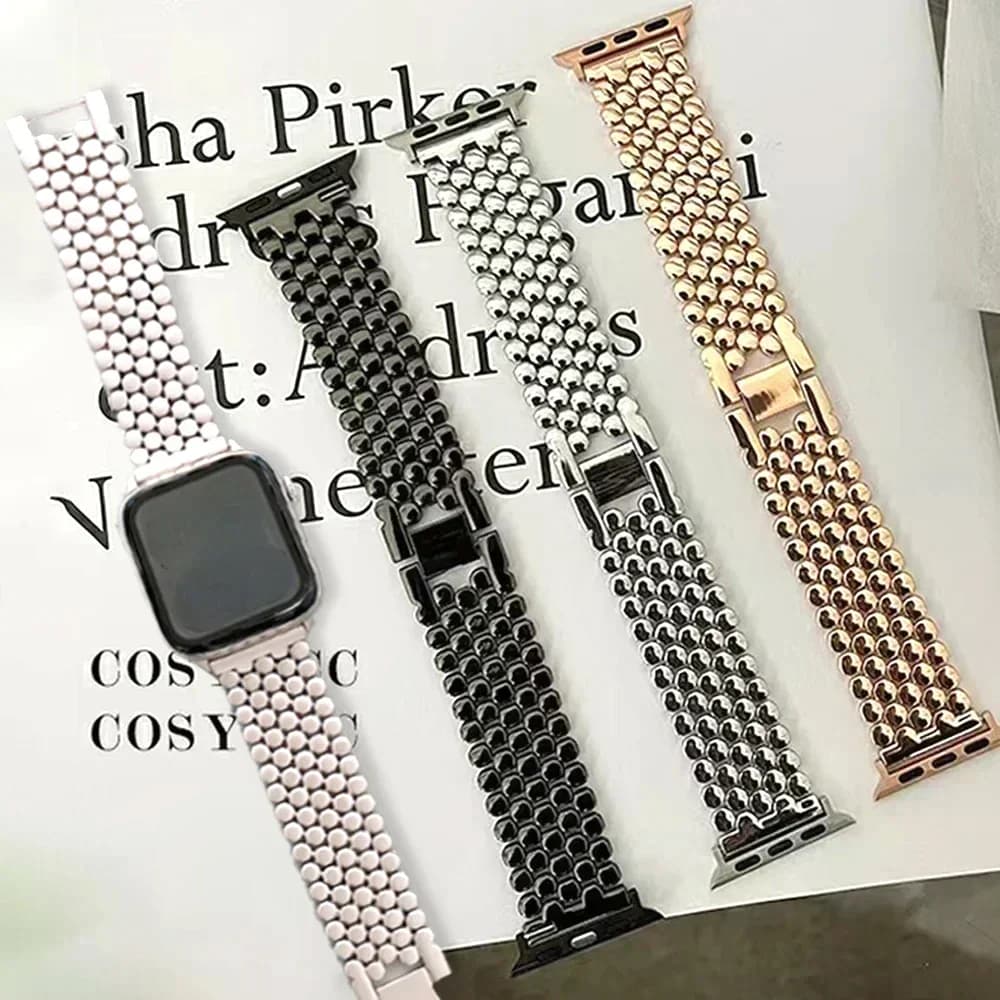 Cinturino da donna in metallo in acciaio inossidabile per Apple Watch Series 9 41mm 45mm 49mm 40mm 44mm cinturino per iWatch 8 7 5 4 3 38 41mm bracciale