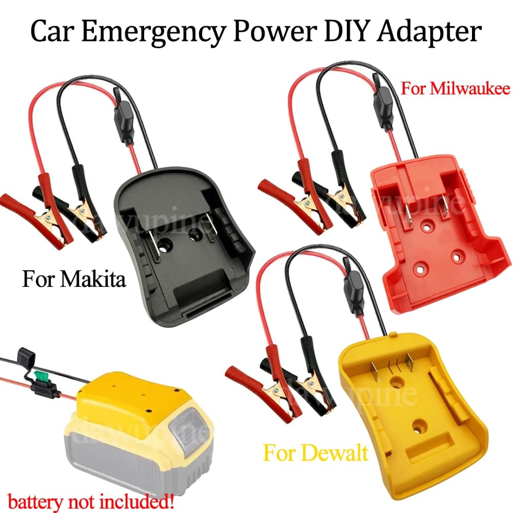 Car Emergency Power DIY Adapter Automotive 30A Fuse Igniter Jump Starter for Makita for Milwaukee for Dewalt 18V Li-ion Battery