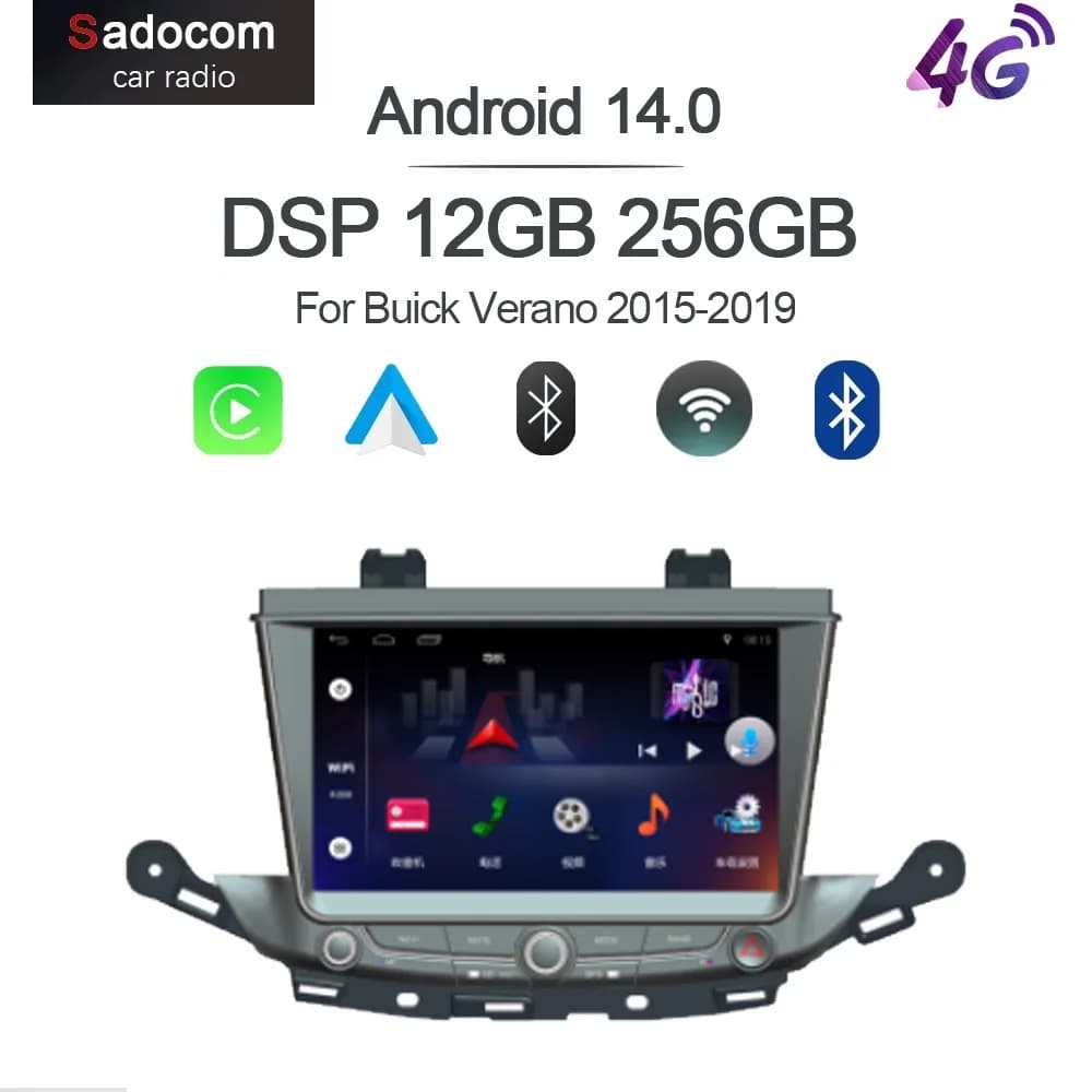 Autoradio CarPlay 7\" DSP Android 15 8 Core 12GB RAM 256GB ROM GPS Multimediale per Buick Verano 2015-2019