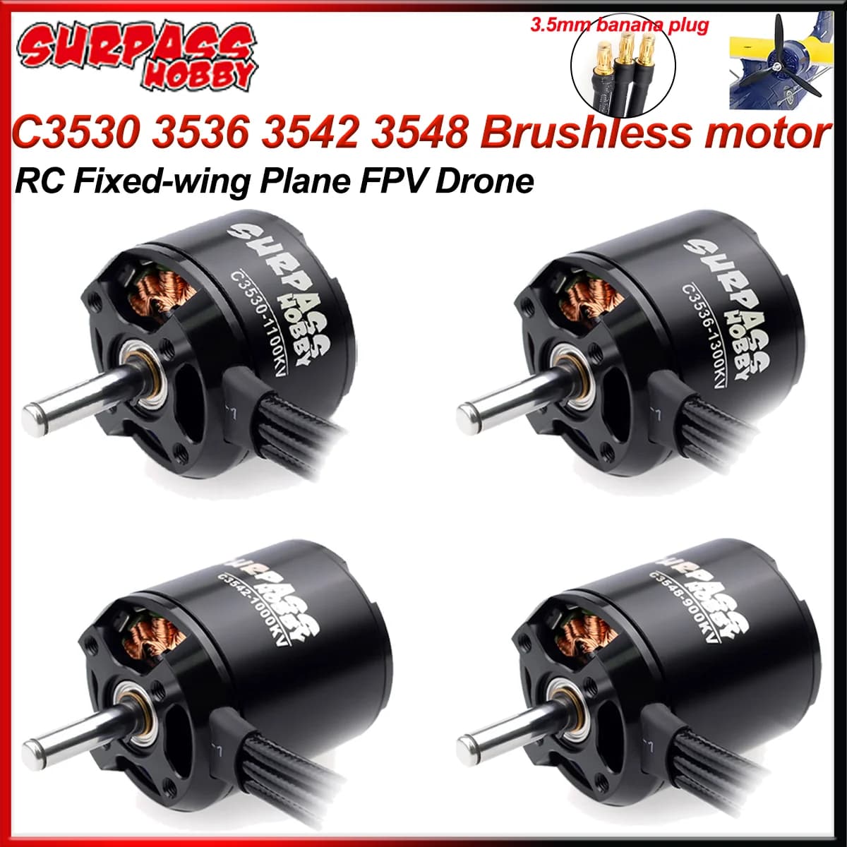 Surpass Hobby C3530 3536 3542 3548 Motore Brushless Outrunner per RC Aereo Ad Ala Fissa Quadcopter FPV Drone Multicopter Parte FAI DA TE
