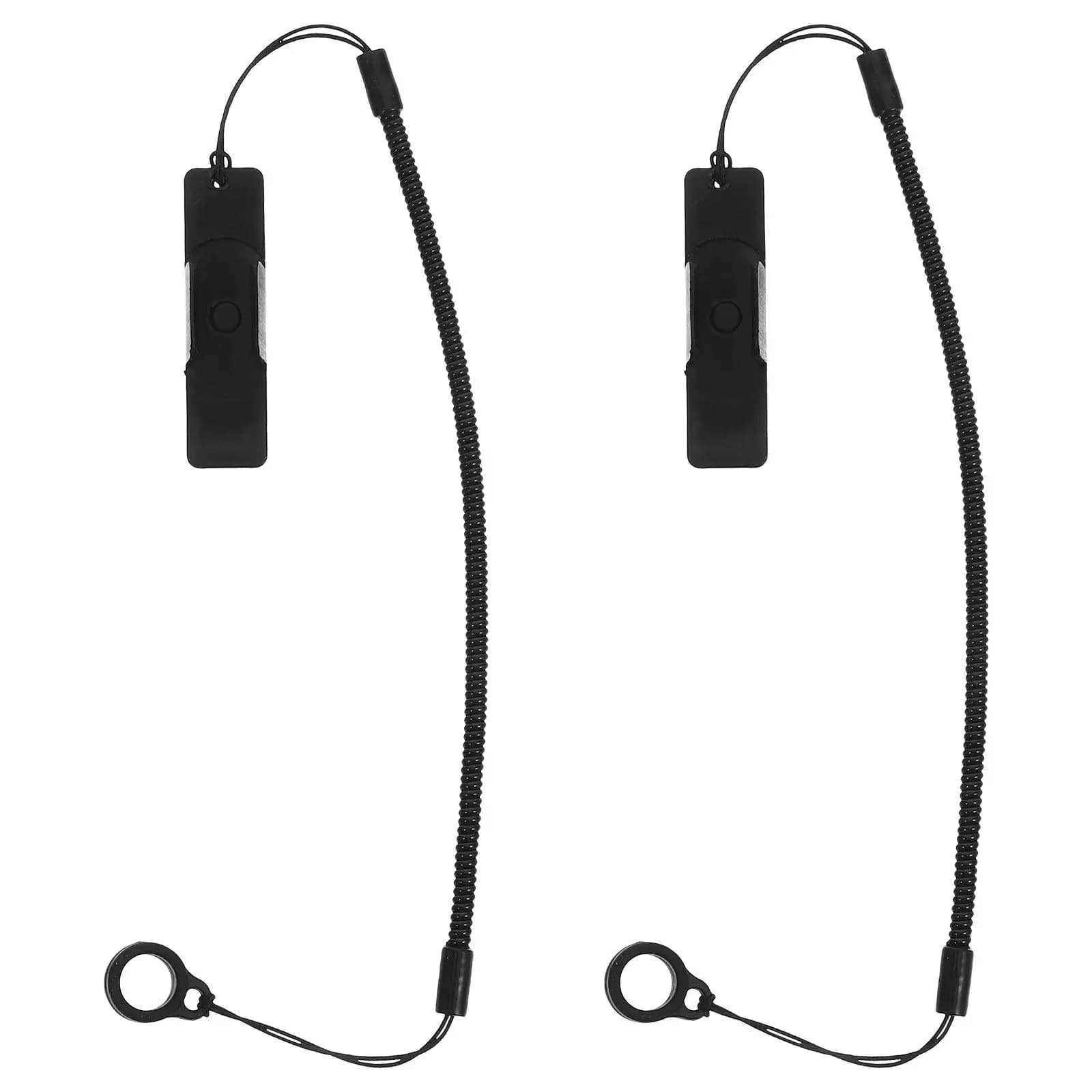 2Pcs Black Elastic Stylus Cord Pen Lanyard Retractable Pen Holder Touchscreen Tablet Drawing Clipboard Anti-Lose Rope
