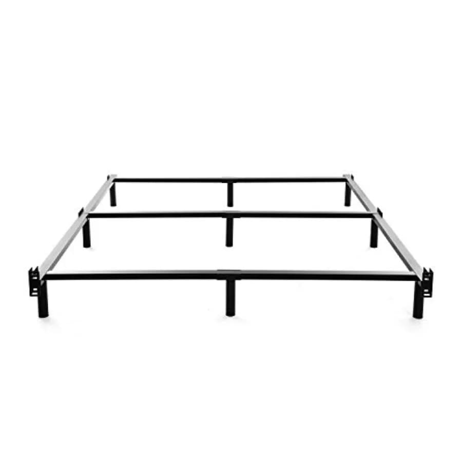 Struttura letto in metallo - Telaio letto resistente da 7 pollici con 9 gambe di supporto per materasso a molle e base letto, 3000 libbre, nero