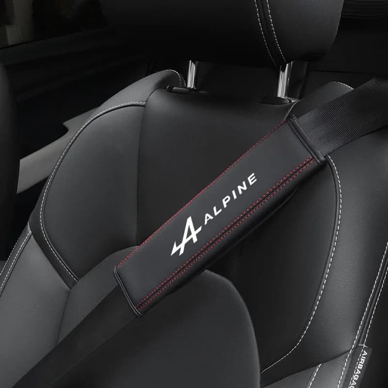 Cuscino in Pelle per Cintura di Sicurezza Auto, Protezione Spalla per Alpine Kadjar Twingo Scenic Megane A290 GTS A110