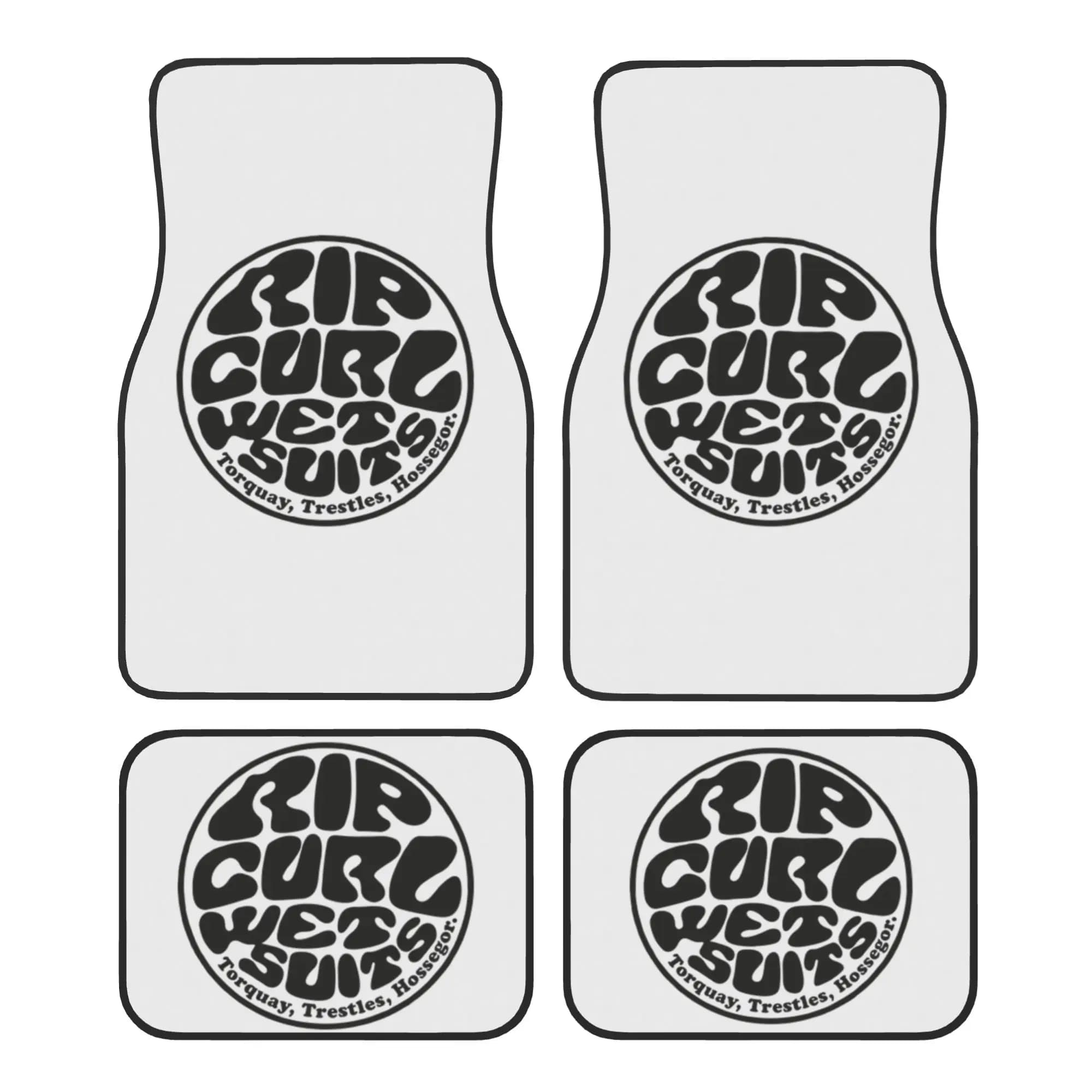 Rip Surfing Sportswear Curl 4PCS Crystal Velvet Car Floor Mats Set Universal Front Rear Foot Mats Non-Slip Car Protection Mat