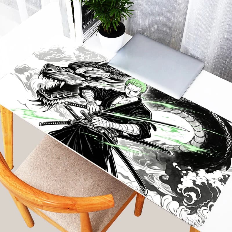 Mouse Pad Gamer Mouse Mat Computer Keyboard Pad one piece Large Desk Mat Cool Gaming Accessories Black and white anime Mousepads