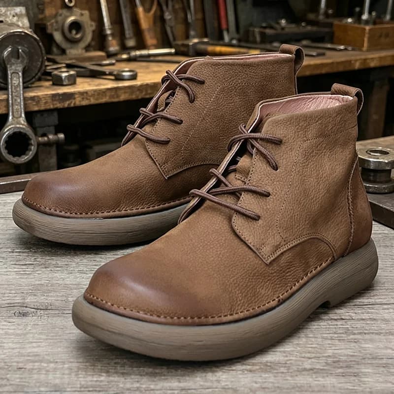 LIHUAMAO A grade Cow Leather work boots men boots high top Shoes motorcycle boots outdoor footwear hiking western Chelsea boots