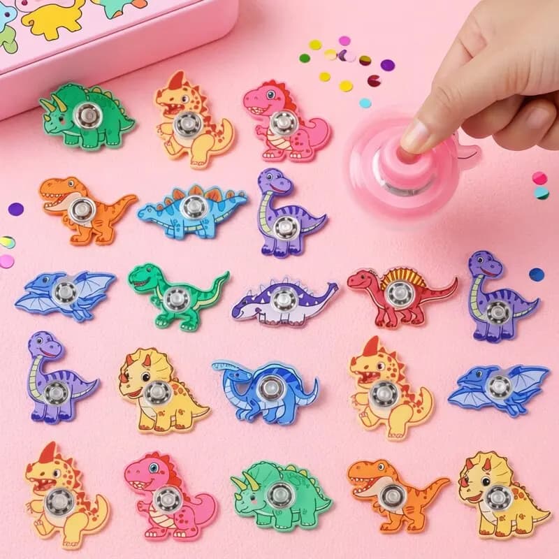 6/12 Pezzi Giocattoli Dinosauro Giroscopici da Dito, Gadget per Feste di Compleanno a Tema Giungla per Bambini, Riempitivi per Sacchetti Pinata, Antistress, Hand Spinner, Giroscopio, Regalo