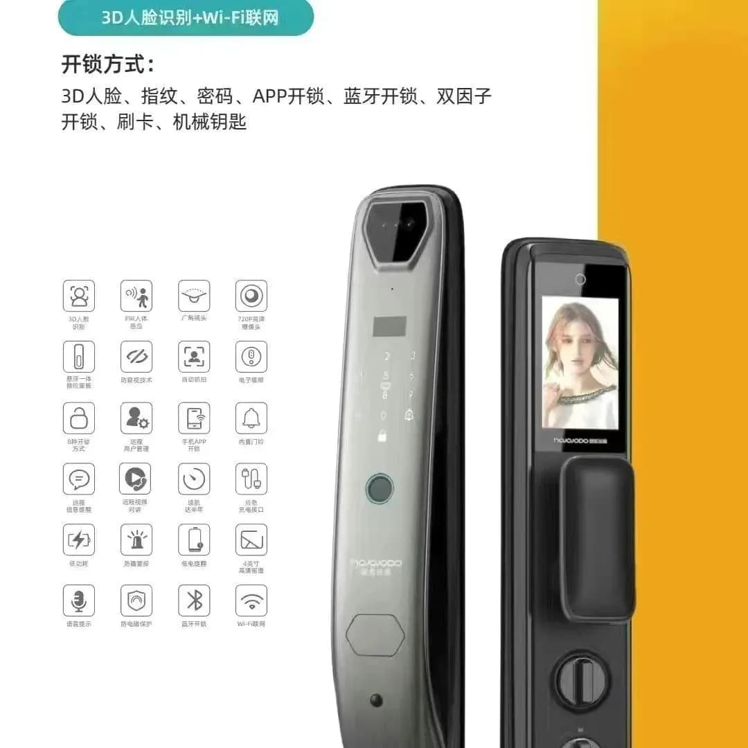Serratura Intelligente I10promax con Riconoscimento Facciale, Serratura Smart per Casa Intelligente con Impronta Digitale