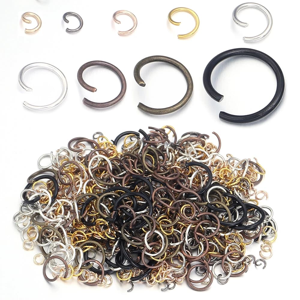 50-200pcs/lot Multi Size Metal Open Jump Rings Iron Split Connectors DIY Jewelry Bracelet Necklace Earring Keychain Findings