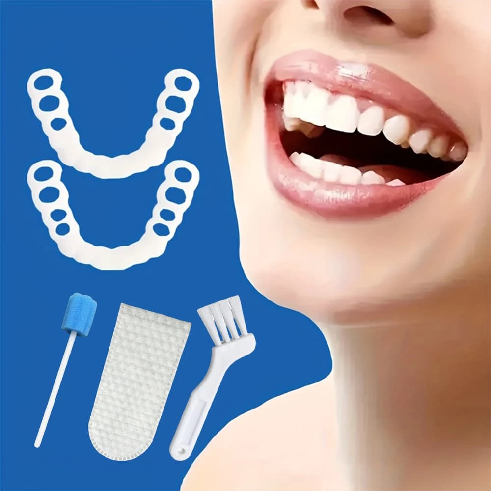 Faccette dentali flessibili in silicone, copertura sbiancante riutilizzabile, texture morbida e pieghevole si adatta a varie strutture dentali H2931