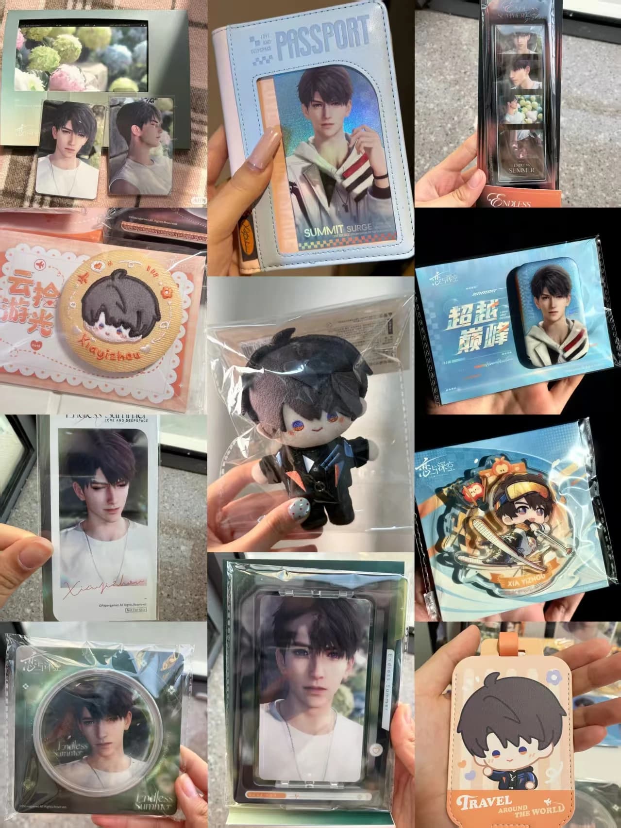 Ufficiale in magazzino Love and Deepspace SUMMIT SURGE Caleb Supporto girevole Porta passaporto Badge Etichetta per bagagli Ciondolo per carte