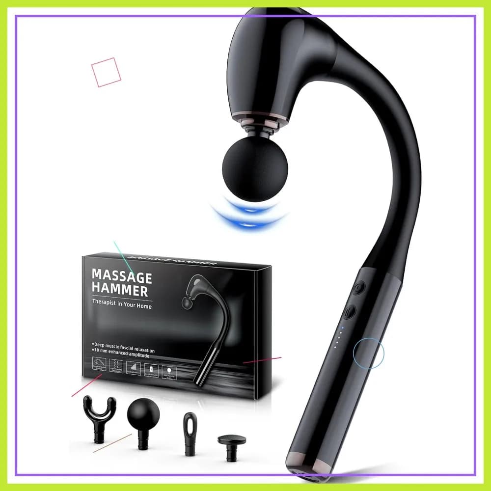 Deep Massage Gun with Extensible Handle, Portable Device for Relieving Muscle Pain/Colle/Spalle/Taille/Gambe, Ideal Gift
