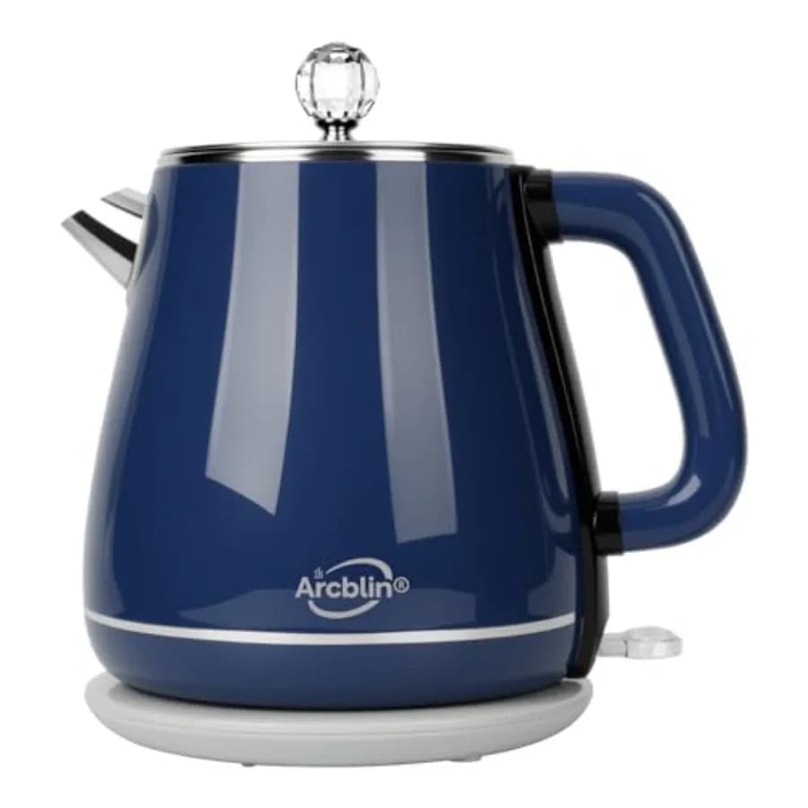 Bollitore Elettrico Retrò 1.8L in Acciaio Inox, Bollitore per Acqua Calda Senza BPA, Bollitore per Tè 1350W a Ebollizione Rapida