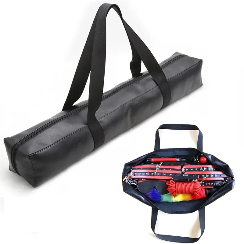 Large Capacity Sex Storage Bag Adult Game Handbag Sex Leather Storage Tool Bag Black Handle with Sex Bag