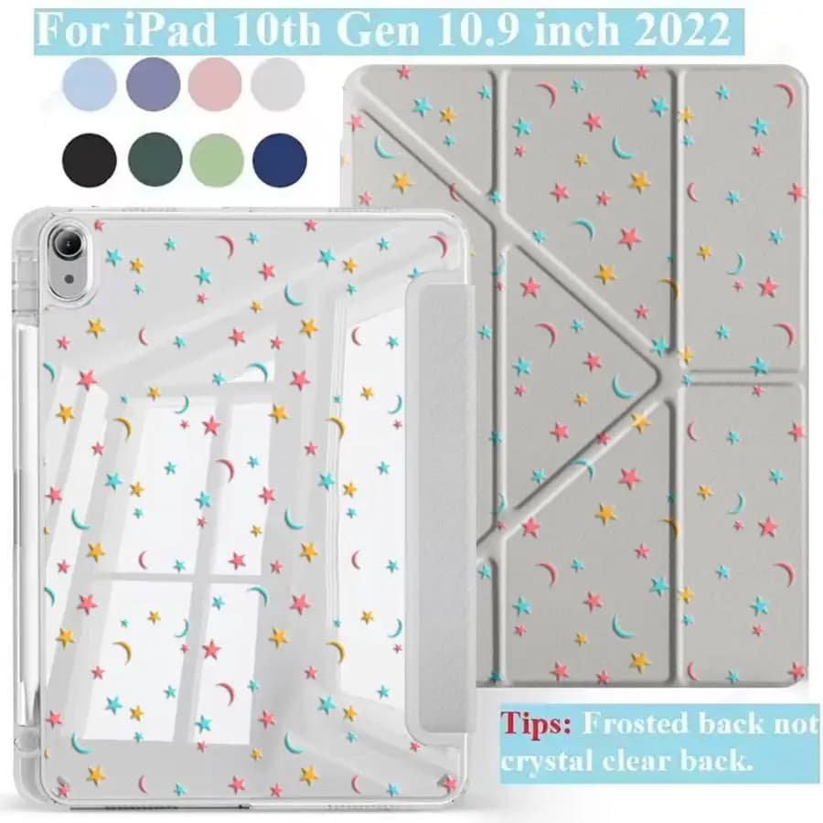 Tablet Case For iPad Mini 6 7 Pro 2025 Air 4 5 M3 M2 M4 11inch Pro 11th 10th 9th 8th 7th 12.9inch Holder Cover Y-Fold Pastel