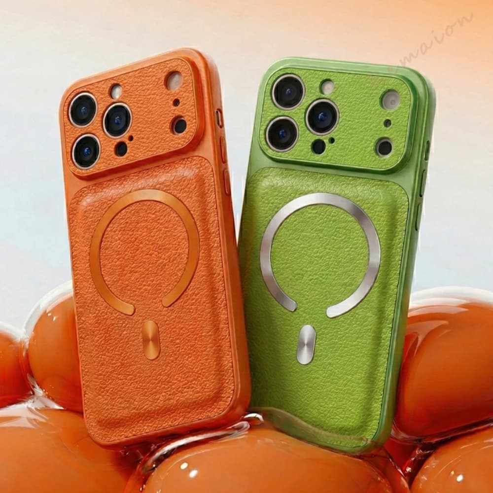 Custodia Ufficiale Magnetica in Pelle per iPhone 15 14 11 12 13 16 17 Pro Max Plus, Cover Protettiva Antiurto di Lusso Magsafe