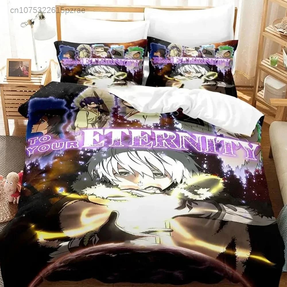 Anime To Your Eternity Bedding Set Boys Girls Twin Queen Size Duvet Cover Pillowcase Bed Kids Adult Fashion Home Textileextile