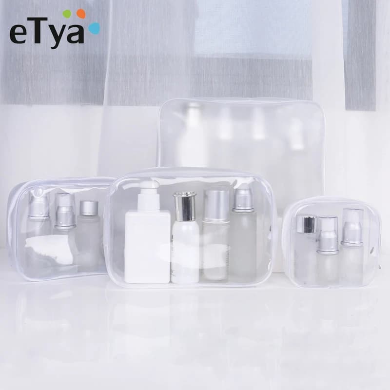 Borsa cosmetica trasparente da donna caso di trucco da viaggio impermeabile con cerniera trucco bellezza lavaggio organizzatore Kit di stoccaggio articoli da toeletta borse