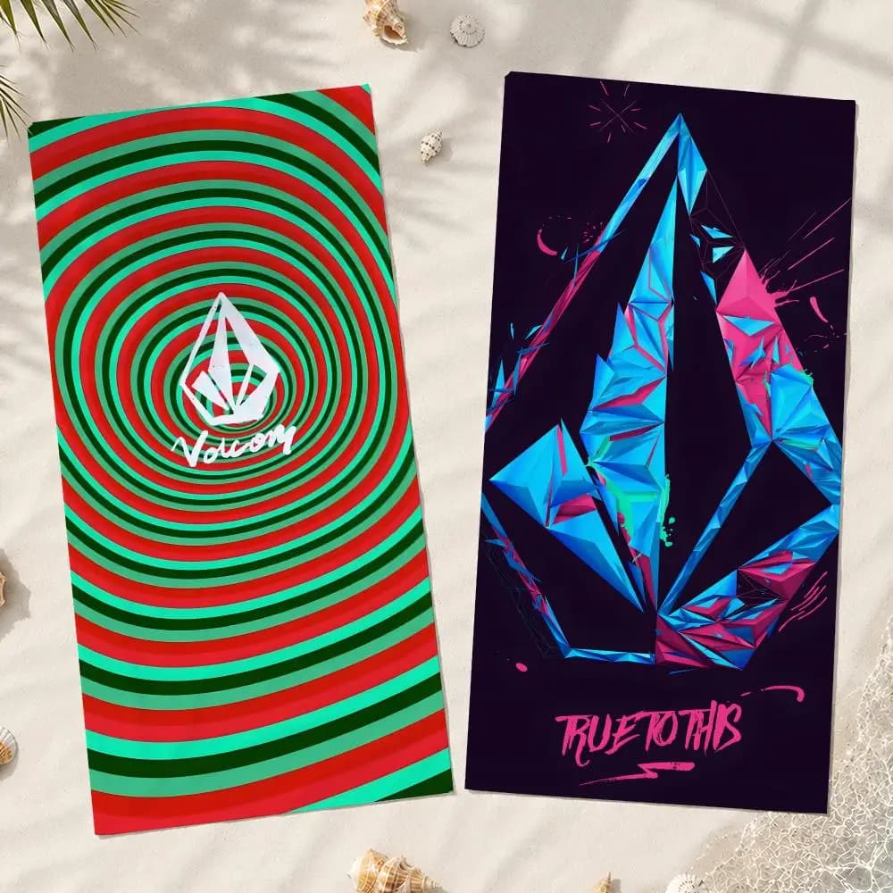Surfwear V-Volcom Skate Surf Towel Quick Dry Beach Towel Sand Free Travel Towel Pool Towel Lightweight Absorbent Compact