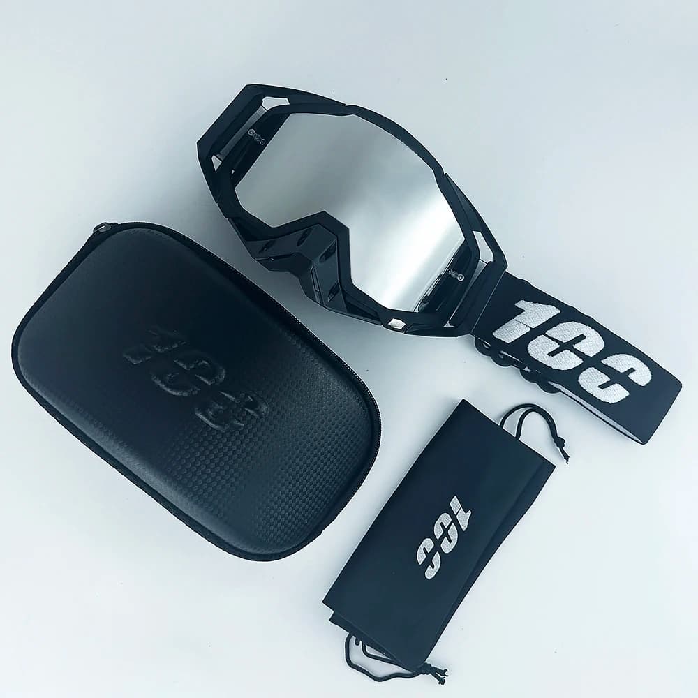 Un set Occhiali da moto Occhiali da motocross Casco MX Moto Dirt Bike ATV Sci Sport all'aria aperta Scooter in vetro Googles Maschera